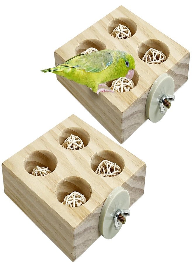 هامليدي مجموعة ألعاب هاميليدي الخشبية للبحث عن الطعام (عبوتان) - لعبة تغذية بطيئة تفاعلية لإثراء تجربة طيور الكونيور والبادجي وطيور الحب | ألعاب ألغاز لتسلق الأقفاص للببغاوات الصغيرة لتعزيز سلوك النقر الطبيعي - Image 1